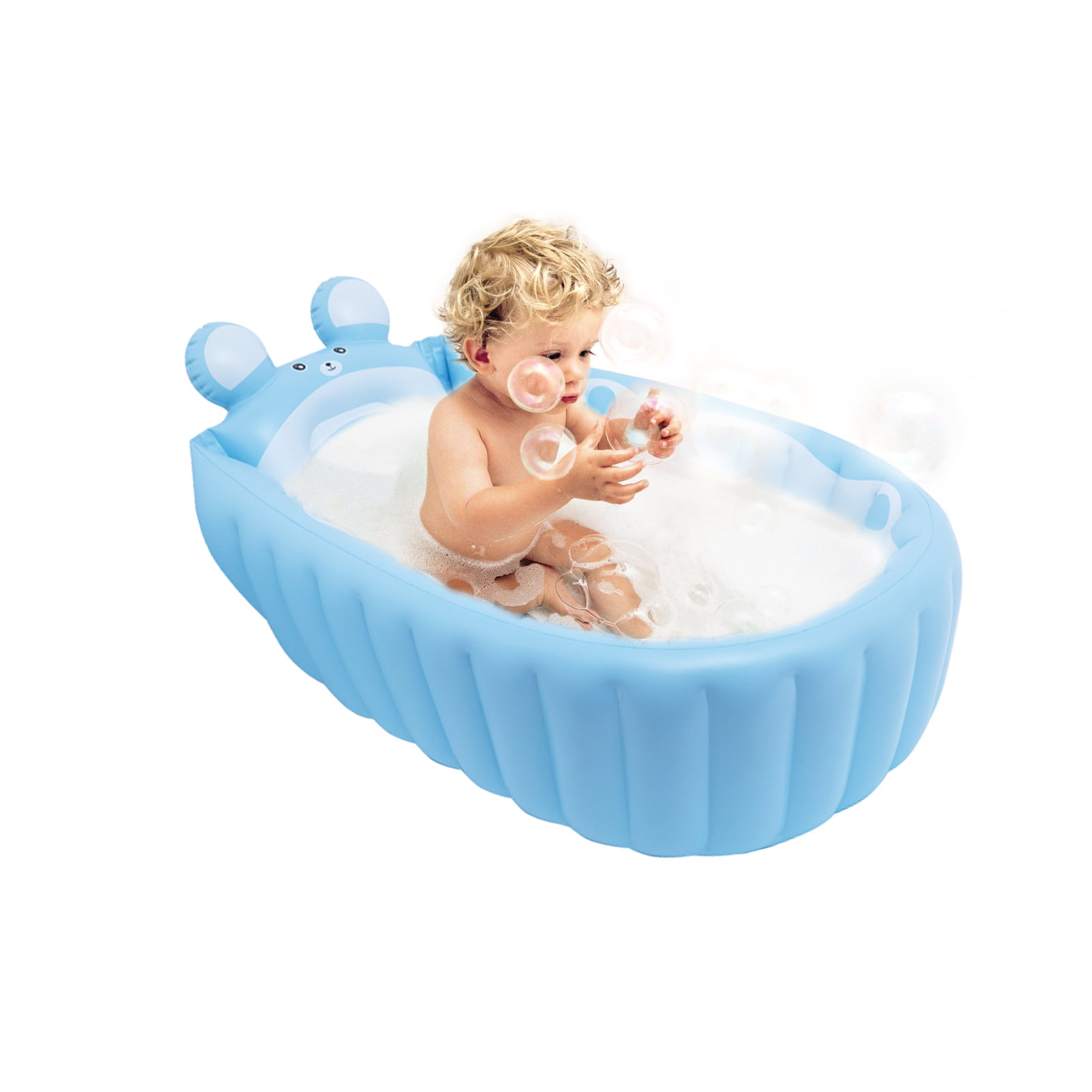 TINY TOTS INFLATABLE BABY BATH TUB HEAT SENSOR TRAVEL INFANT WASHING TUB 