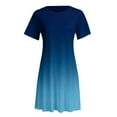 thumbnail image 3 of Patlollav Womens Casual Short Sleeve O-Neck Solid Dresses Ladies Loose Mini Dress, 3 of 6