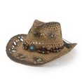 thumbnail image 1 of Sombrero de paja de malangrass tejido a mano para primavera y verano, sombrero de vaquero hueco de estilo étnico, tejido en stock, sombrero tibetano transfronterizo, 1 of 6