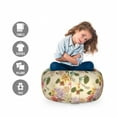 thumbnail image 2 of Floral Storage Toy Bag Chair, Classic Blossom Romantic Rose Bouquets Lilly Magnolia Vintage Repetition, Stuffed Animal Organizer Washable Bag, Large Size, Eggshell Multicolor, by Ambesonne, 2 of 3