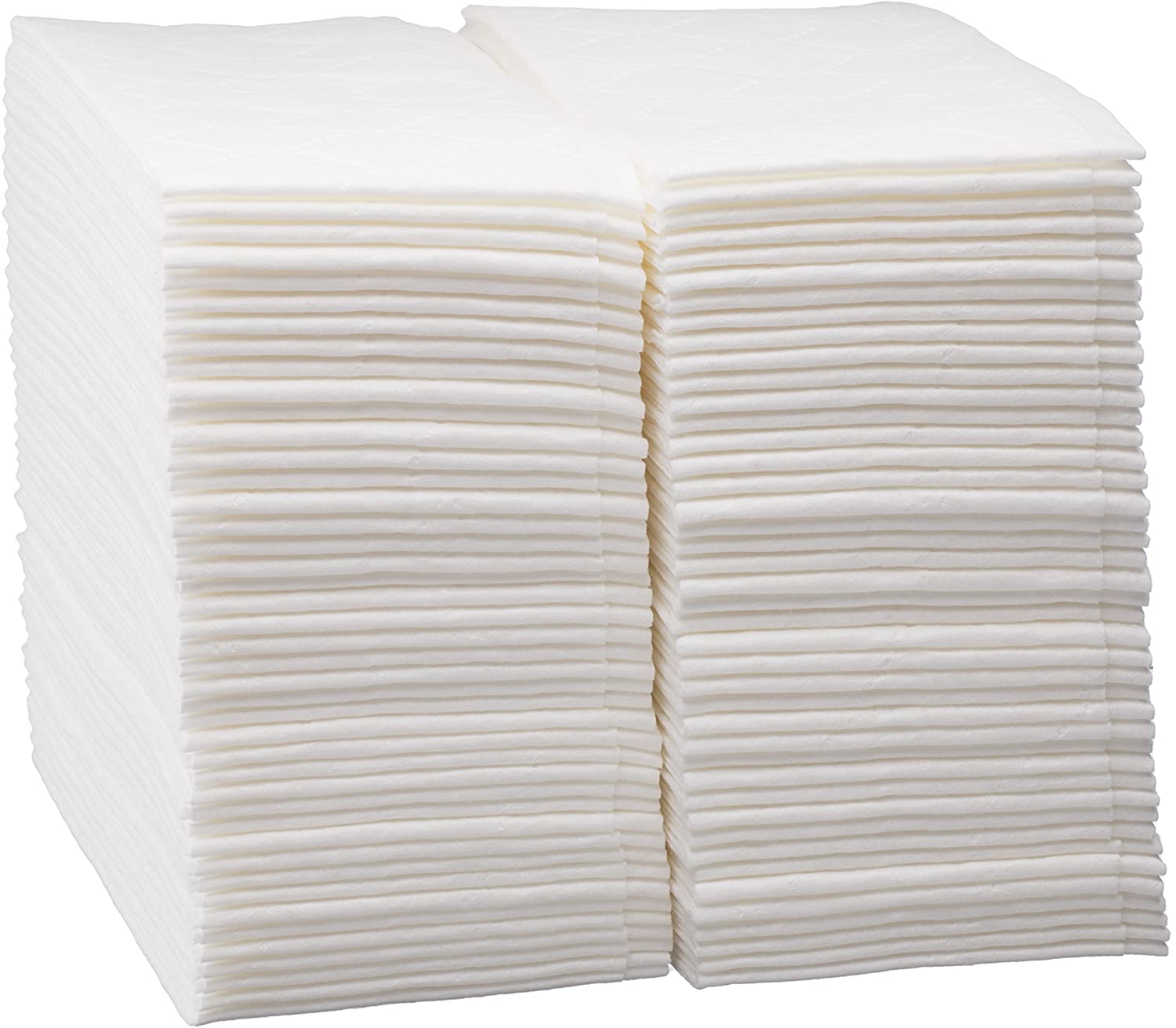 Disposable Guest Hand Towels For Bathroom - Pack of 100 Luxury White Linen-Feel Paper Napkins