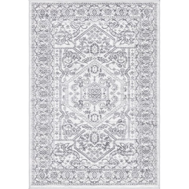 Unique Loom Boston Bohemian Geometric Area Rug 4' x 6' Rectangular Ivory/Gray