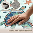 thumbnail image 6 of ODIKA 2'x3' Washable Accent Rug Nautical Underwater Fish Coral Motif Reef Marine Ocean Turtle Felt Playful for Bedroom, Nursery, RV, Pet Friendly, Bedside Mat, 6 of 7
