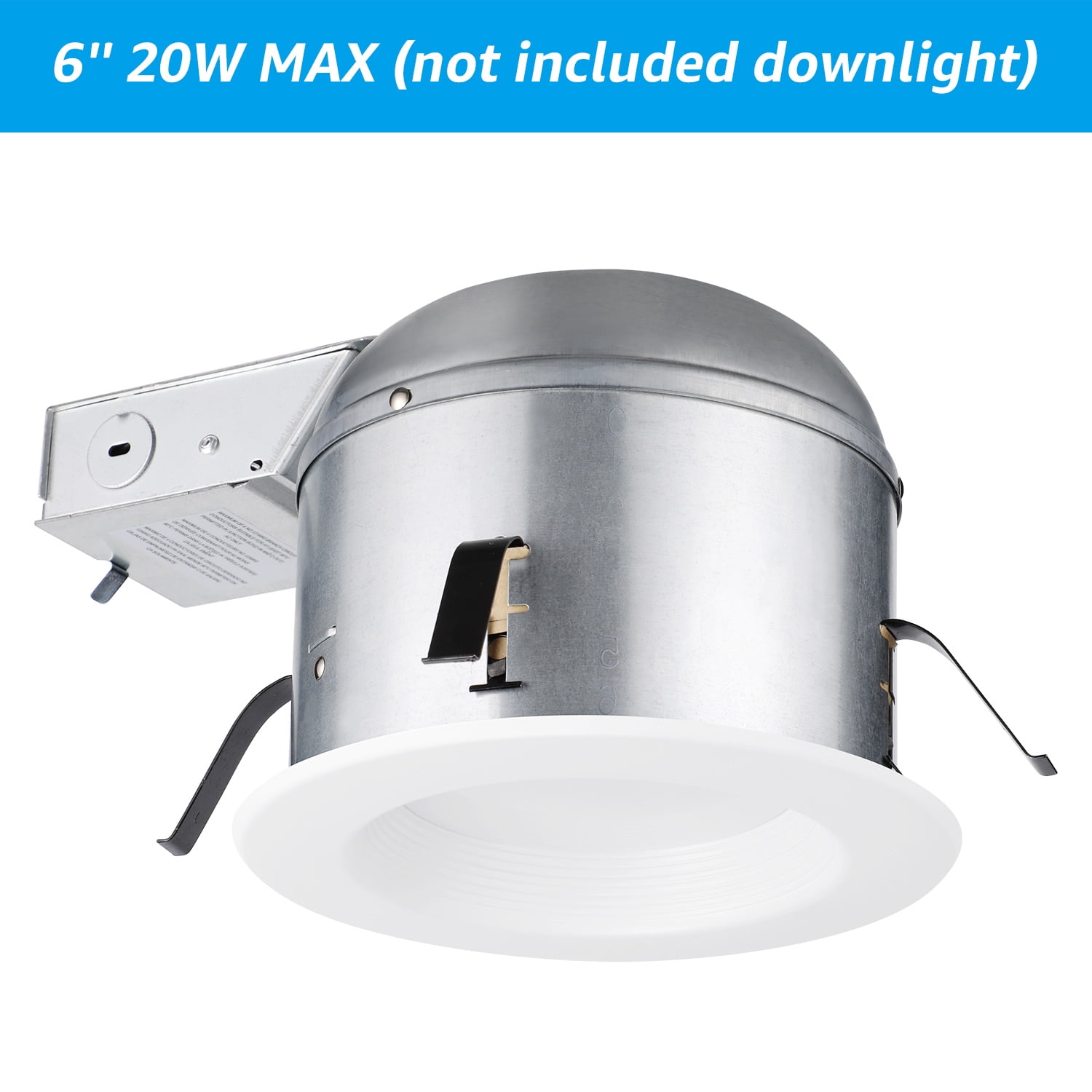 8 Pack 6 Inch IC Rated Air Tight Remodel Shallow LED Recessed Housing Can, 120-277V Max 20W Compatible, TP24 Connector, ETL Certified, Damp Location Rated