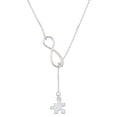thumbnail image 1 of Delight Jewelry Silvertone Puzzle Piece Silver tone Elegant Infinity Lariat Necklace, 1 of 4