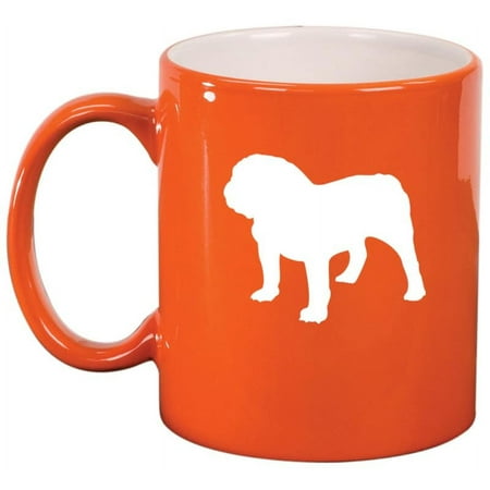 

Bulldog Ceramic Coffee Mug Tea Cup Gift for Her Him Friend Coworker Wife Husband Dog Lover (11oz Orange)