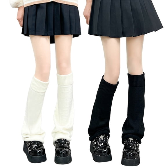 Nooxsoe Leg Warmers for Women Winter Leg Warmers Y2k Cute Knit Long Socks for Women Leg Warmers Kawaii Leg Warmer Cute Legwarmers for Women Japanese Socks White One Size