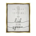 thumbnail image 4 of Stupell Industries Lick The Spoon Fun Baking Calligraphy Vintage Text Graphic Art Metallic Gold Floating Framed Canvas Print Wall Art, Design by Daphne Polselli, 4 of 5