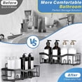 thumbnail image 4 of Wall Mounted Bathroom Shelf, 2 Pack Metal Wire Storage Rack, No Drill Wall Mount Organizer for Toiletries, Cosmetics, and Bathroom Accessories, Space Saving Shelves for Toilet, Kitchen, and Bedroom, 4 of 7