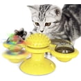 thumbnail image 1 of Interactive Cat Toy Rotating Windmill Teasing Scratching Tickling Hairbrush, Chew Toy with Twinkle Ball Catnip, 1 of 6