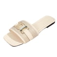 thumbnail image 2 of Ytobaz Slide Sandals for women Woven Buckle Flat Sandals Open Toe Slides Office Vacation Travel Walking Daily Casual Comfortable Footwear, 2 of 9