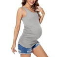 thumbnail image 4 of Yawrut Maternity Tank Tops Sleeveless Ruched Basic Tops Maternity Shirt Vest Mama Clothes, 4 of 6