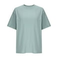 thumbnail image 4 of Luvrsol Womens T Shirts Cotton Solid Round Neck Short Sleeve Casual Loose T-shirt, Size S-2XL, 4 of 8