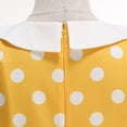 thumbnail image 4 of YTCAMLO 50s Style Womens Midi Dress Classic Tie Neck Swing Dress Vintage Polka Dots A Line Dress Short Sleeve Party Cocktail Dresses, Yellow L, 4 of 5