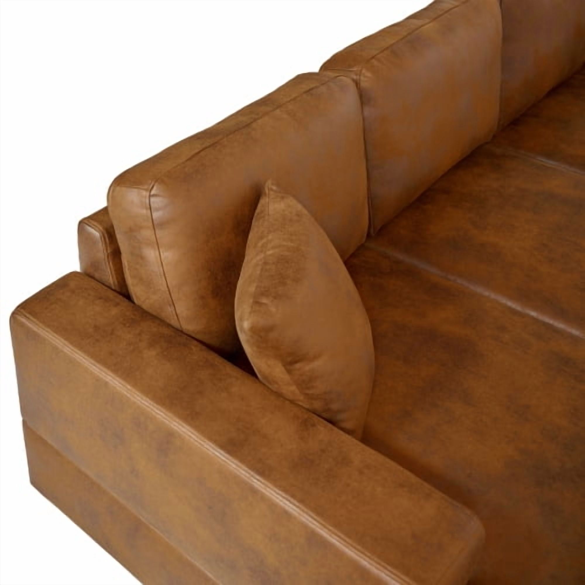 119" Corduroy U-Shaped Double Chaise Sectional Sofa, 4-Seater with Removable Cushions, Low-Profile, Antique brown