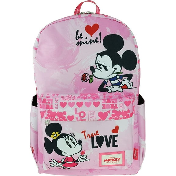 Disney Mickey and Minnie Backpack 17" with Laptop Compartment for School, Travel, and Work