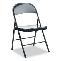 Alera Armless Steel Folding Chair, Supports up to 275 lb, Black, 4/Carton