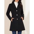 thumbnail image 5 of Unique Bargains Women's Notched Lapel Single Breasted Long Sleeve Winter Coats XL Black, 5 of 7