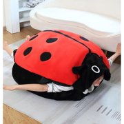Giant Wearable Ladybug Pillow, Removable Oversized Decorative Pillows,Giant Ladybug Stuffed Animal with Soft Shells for Kids and Adults Release Stress,Christmas Pillows Home Decorative