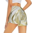 thumbnail image 3 of Disketp White Rose Print Women's Shorts Workout Shorts for Athletic Gym Running Shorts with Phone Pockets Medium, 3 of 8