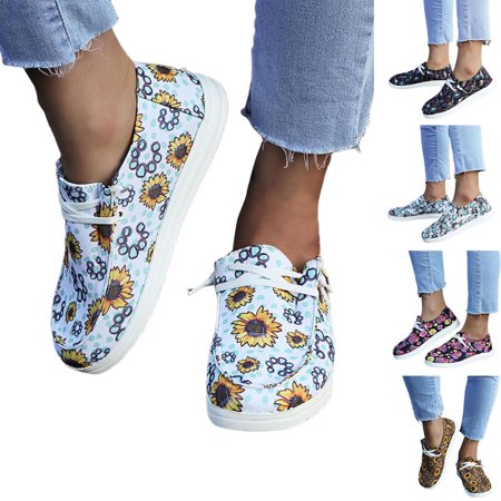 

Women Loafers Comfortable Floral Print Casual Walking Flat Shoes