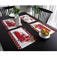 thumbnail image 3 of Placemats Set of 4,Non Slip Washable Table Mats Set, Happy Valentine''s Day Red Truck with Roses Buffalo Plaid Table Placemats for Kitchen Dining Table,Wedding Holiday Party Decoration, 3 of 6