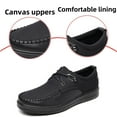 thumbnail image 2 of Men's Casual Loafer Lace-Up Non-Slip Soft Sole Business Flat Comfort Lightweight Driving Travel Walking Slip On Shoes Black 9.5 US, 2 of 7