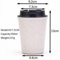 thumbnail image 3 of Double Layer Water Cup Portable Mini Wheat Straw Coffee Cup, 3 of 4