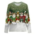 thumbnail image 4 of Womens Ugly Christmas Sweatshirt Funny 3D Cats Animal Graphic Christmas Cute Crewneck Long Sleeve Pullover Tops, 4 of 6