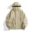thumbnail image 4 of snilers Big and Tall Mens Rain Jacket Hooded Zip-up Solid Color Raincoat Relaxed Fit Travel Hiking Cycling Windproof Shell Jacket with Pockets, 4 of 4