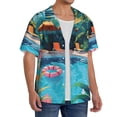 thumbnail image 2 of Kdxio Men's Hawaiian Shirt for Men Short Sleeve Shirt Tropical Poolside Relaxation Summer Casual Holiday Beach Button Down T-Shirts, 2 of 5