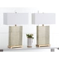 thumbnail image 7 of SAFAVIEH Joyce 27.75 in. H Rectangular Faux Table Lamp, Grey Faux Alligator, Set of 2, 7 of 7