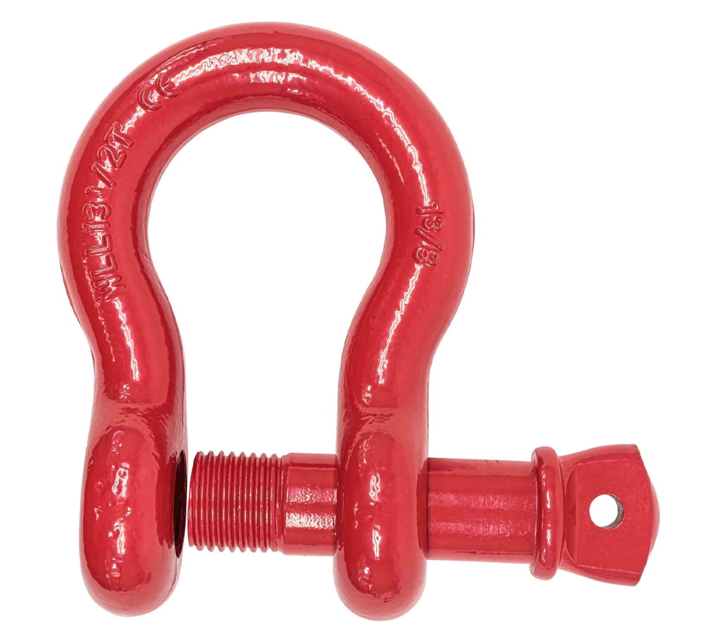 1-3/8" Anchor Shackle Forged Carbon Steel w/ Alloy Screw Pin Load Limit # 13.5 Tons (27,000 lbs) | Double Rust Protection Heavy Duty D Ring Shackle for Towing, Rigging & Vehicle Recovery