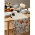thumbnail image 6 of Table Runner Dresser Scarves 120 Inch Long,Watercolor Garden Flower Plant Linen Dining Table Runners Blossom Poppy Floral on Burlap Tabletop Scarf for Wedding Holiday Party Kitchen, 6 of 9