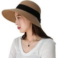 thumbnail image 3 of Summer Beach Sun Straw Hats for Women Wide Brim Packable Travel Bucket Hats UPF 50+, 3 of 7