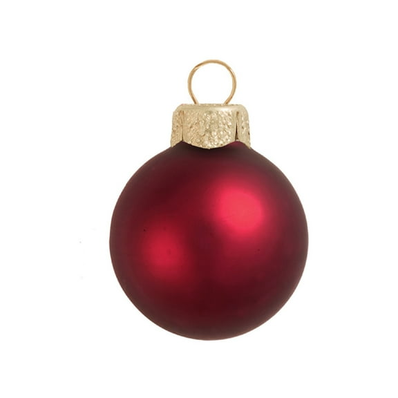 40ct Matte Bordeaux Red Glass Ball Christmas Ornaments 1.25" (30mm)