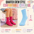 thumbnail image 5 of Girls Whisper Soft Quarter Crew Socks 6 Pack Lightweight Breathable Socks, PINK, S, 5 of 9
