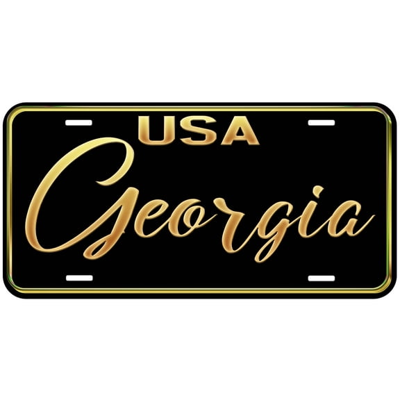 Georgia Black-G Curved Novelty Car Auto License Plate