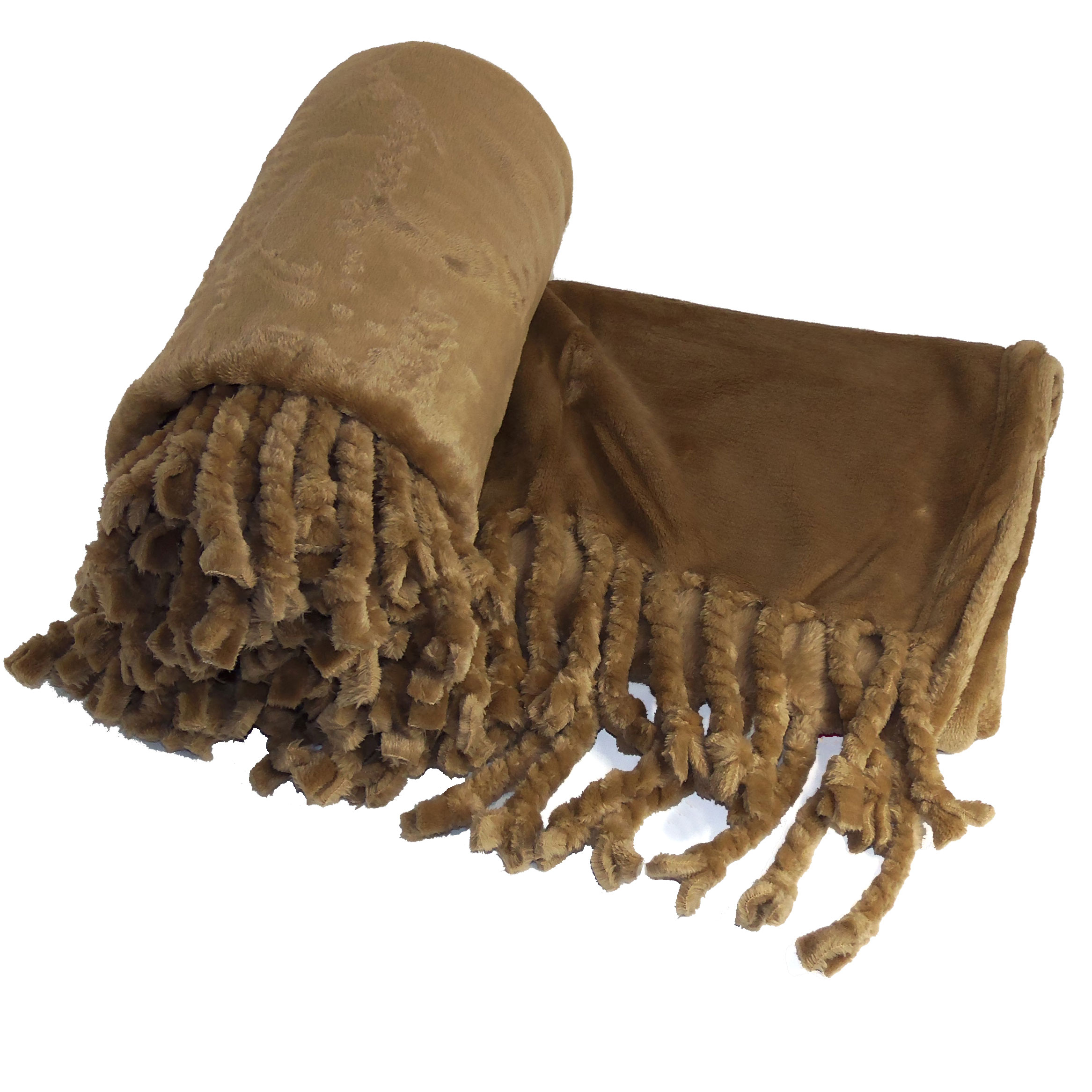 Braided Flannel Fleece Throw Blanket, 50" x 60"