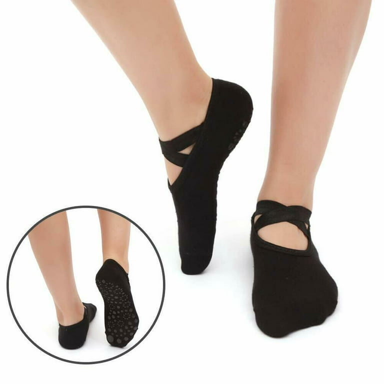 Yoga Socks Women's Toeless Non-Slip Grip Socks for Yoga, Pilates, Pure  Barre, Ballet, Dance, Fitness, Barefoot Workout