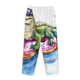 thumbnail image 3 of Lsque Alligator Donut Pool Float Print Women's Pajama Pants, Lounge Pant - Comfortable Home Wear,Elastic Waistband, Stylish Design-Medium, 3 of 9