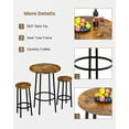 thumbnail image 7 of Cvortll 3 Piece Pub Dining Set, Modern Round bar Table and Stools for 2 Kitchen Counter Height Wood Top Bistro Easy Assemble for Breakfast Nook Living Room Small Space Restaurant, Rustic Brown, 7 of 7