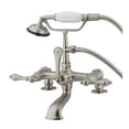 thumbnail image 4 of Elements of Design Hot Springs Three Handle Base Mount Clawfoot Tub Faucet with Handshower, 4 of 4