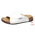 thumbnail image 4 of PPgejGEK Chaussons Plats Ouverts Confortables à Bout Rond Style Décontracté Printemps et Été pour Femmes Blanc 5.5, 4 of 5