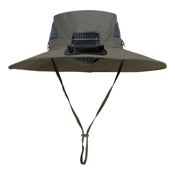 Sombrero con visera solar para niños | Gorra recargable de ala ancha grande para exteriores con ventilador de 3 velocidades | Malla ligera y transpirable, repelente al agua para pesca, jardinería,