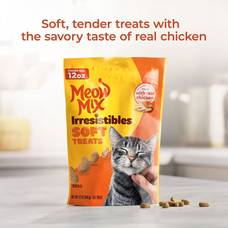 Meow Mix Irresistibles Soft Cat Treats with White Meat Chicken 12