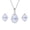 White, variant on Blue Water Drop Crystal Necklace and Earrings Set Alloy Rhinestone Jewelry Set for Women Adjustable Chain Pendant Necklace and Stud Earrings Valentine's Day Gift Party Jewelry Fashion Jewelry Set