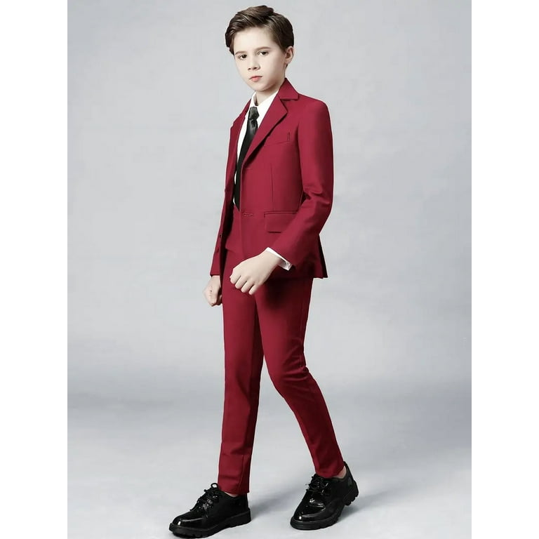 Visaccy 4pcs Boys Formal Gentleman Outfits Long Sleeve Boys Clothing Set for Competition Wedding Banquet Dress Men s Size 5years