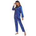 thumbnail image 2 of Womens Silk Satin Pajamas Set Button Down Sleepwear Loungewear S-XXL, 2 of 5