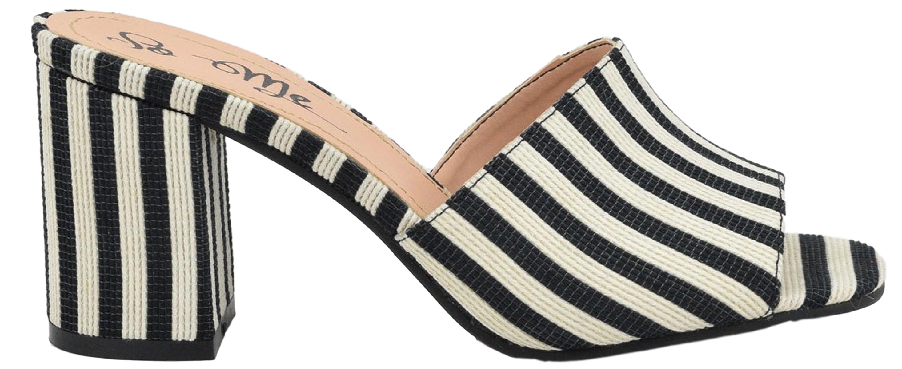 low heel slip on mules